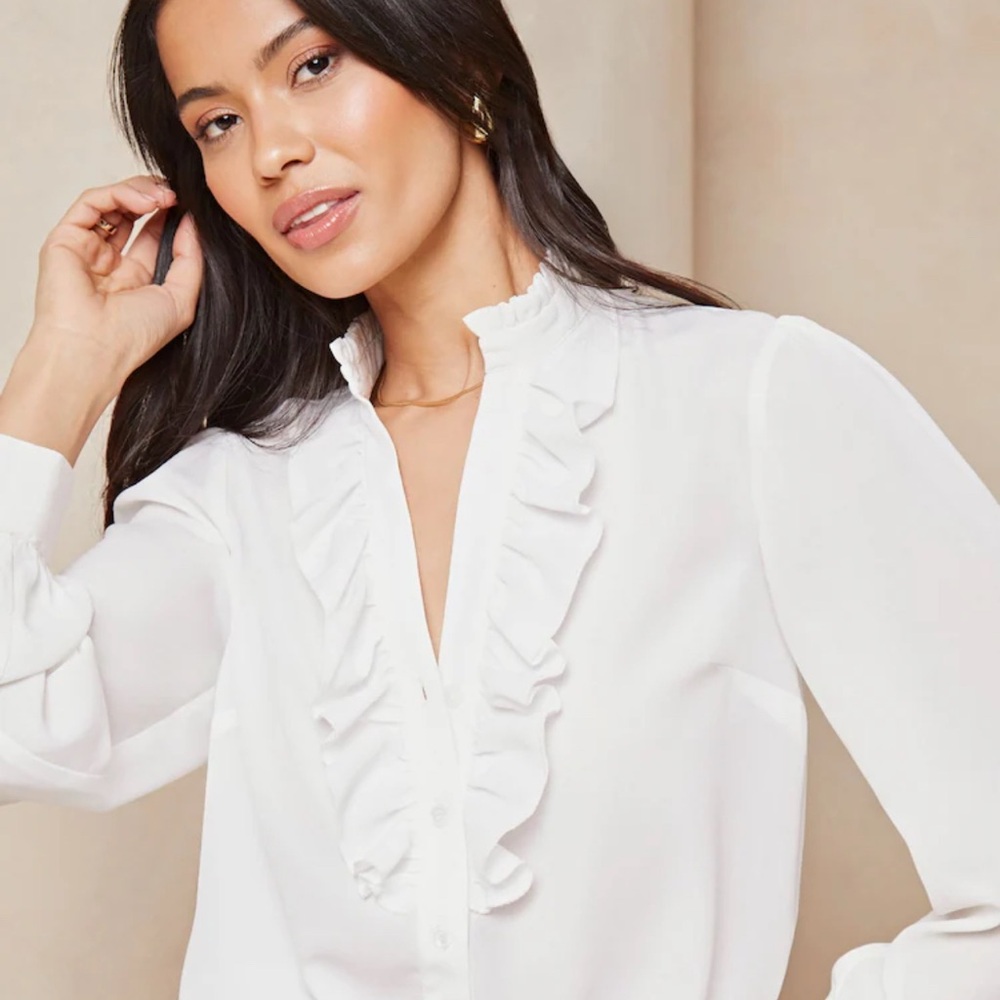 BAR III White Long Sleeve Blouse 🧺